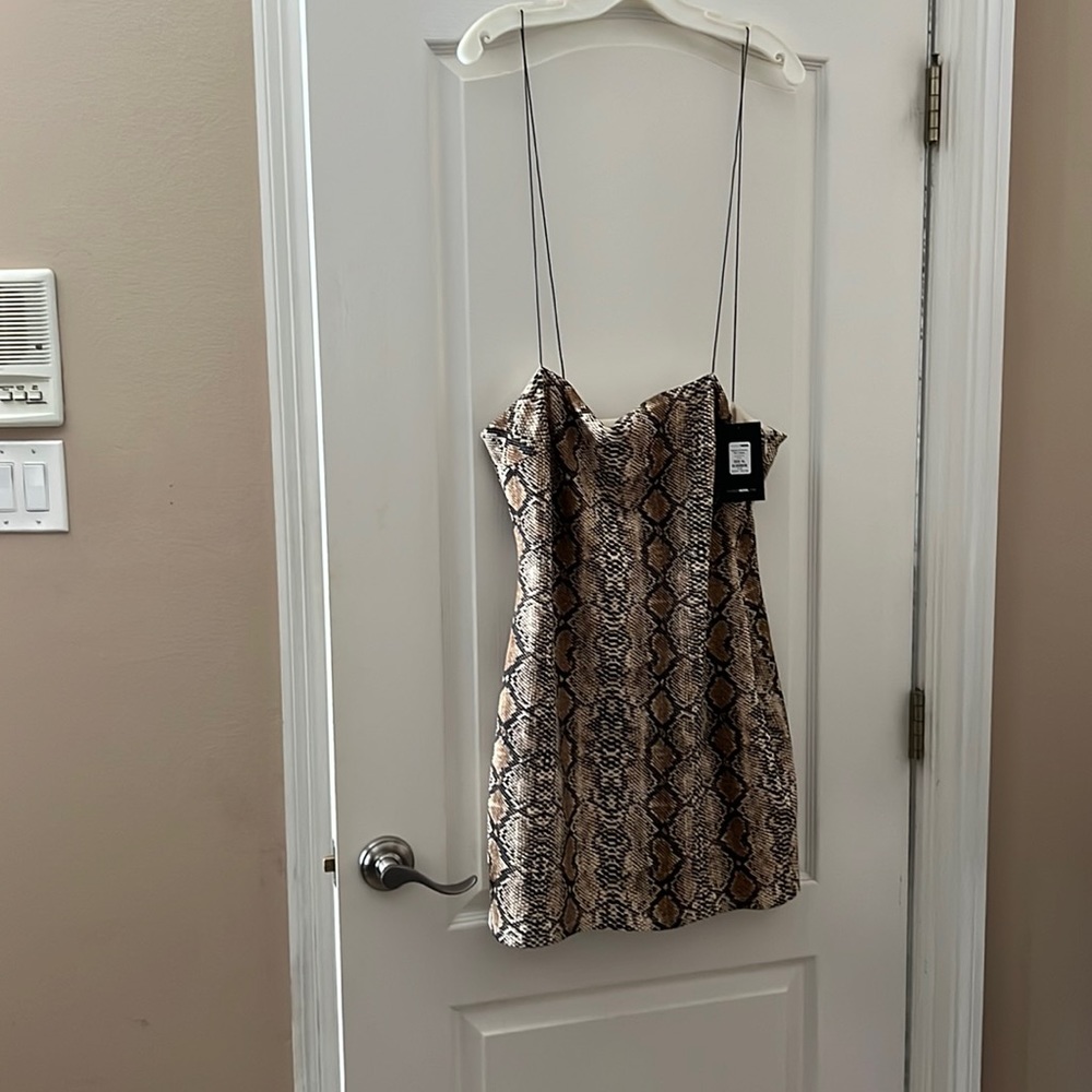 Snake skin look mini dress